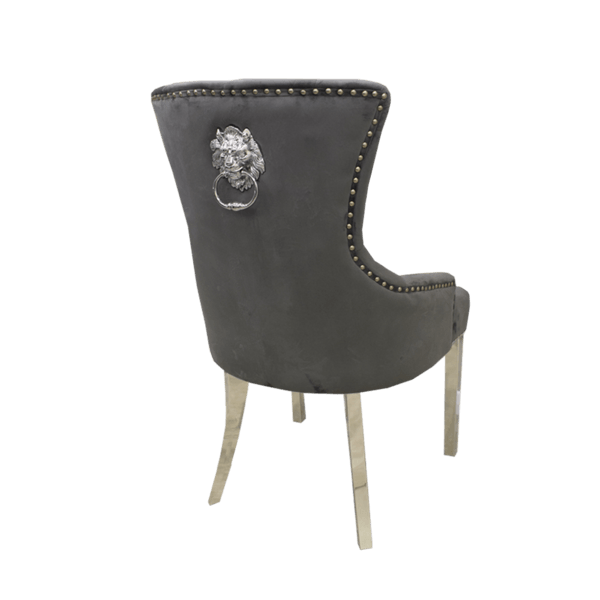 Louis Black Marble 180CM Dining Table + Grey Lion Chairs, 160cm Bench Option-Esme Furnishings