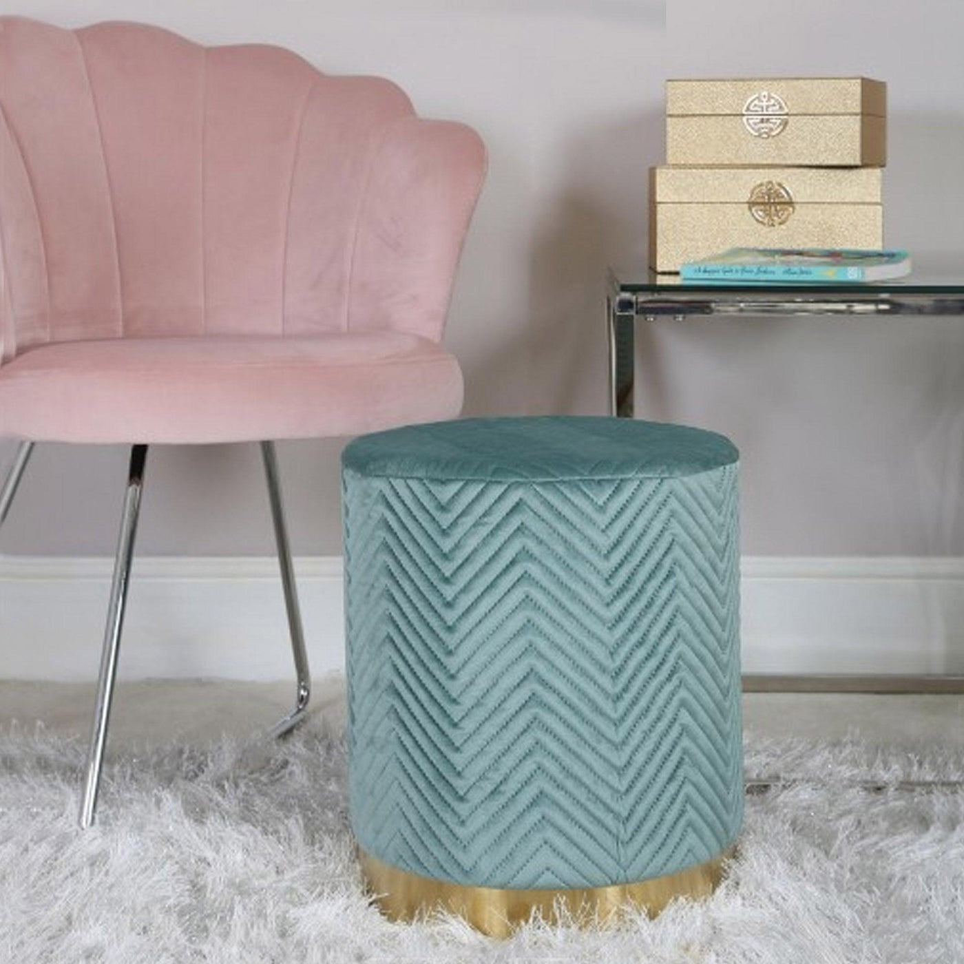 Mint shop green footstool