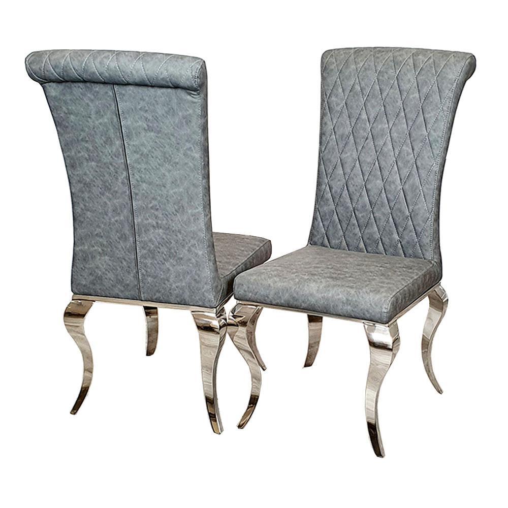 Zavio 180cm White Marble X Frame Dining Table + Nicole PU Leather Dining Chairs-Esme Furnishings