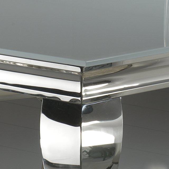 Louis White Tempered Glass End Table-Esme Furnishings