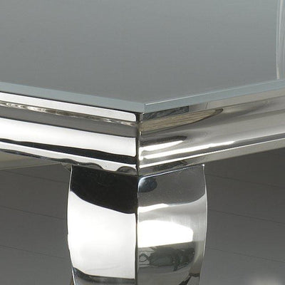 Louis White Tempered Glass End Table-Esme Furnishings