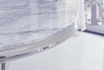 Riccardo Grey Marble 130CM Dining Table + Belgravia Button Back Dining Chairs-Esme Furnishings