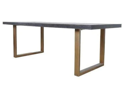 Blackbone Black Oak and Brass Dining Table - 220cm-Belmont Interiors