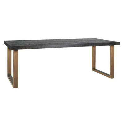 Blackbone Black Oak and Brass Dining Table - 220cm-Belmont Interiors