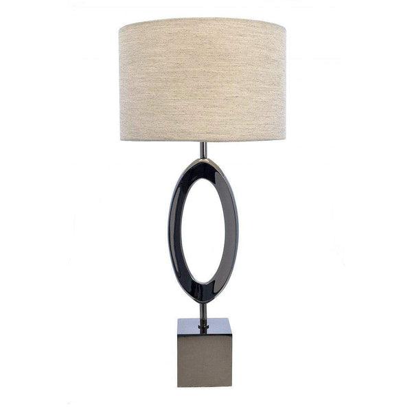 BLACK NICKEL 'O' LAMP-Esme Furnishings