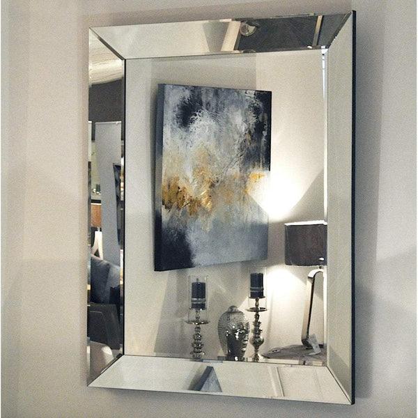 BEVELLED GLASS FRAME RECTANGLE MIRROR-Esme Furnishings