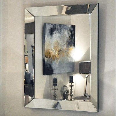 BEVELLED GLASS FRAME RECTANGLE MIRROR-Esme Furnishings