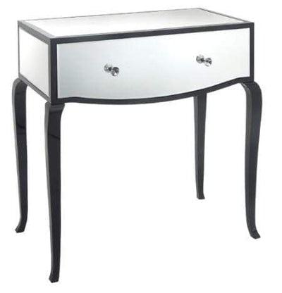 RV Astley Carn Black & Mirrored Glass Dressing Table-Esme Furnishings