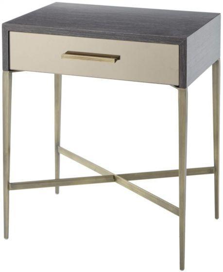 RV Astley Tabley Dark Grey Wooden Side Table-Esme Furnishings