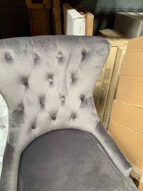 Chester Dark Grey Lion Knocker Dining Chair-Esme Furnishings