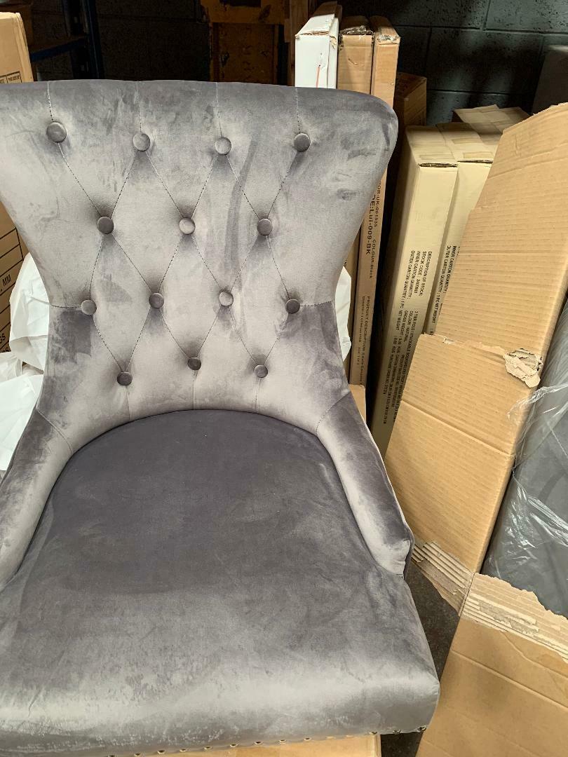 Louis 160cm Grey Marble Dining Table + 4 Grey Lion Knocker Chairs + 110cm Bench-Esme Furnishings