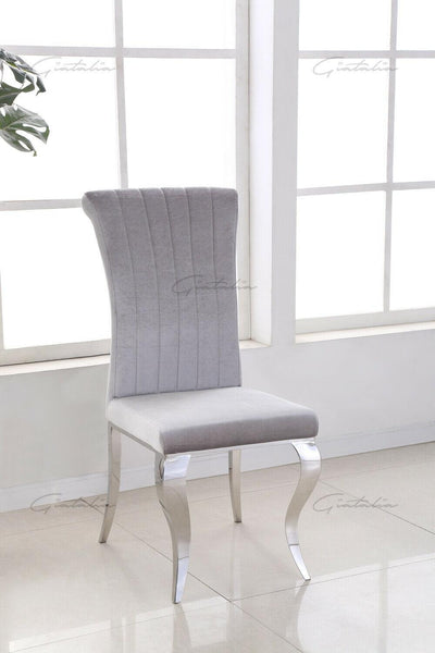 Louis 180cm White Marble Dining Table + Louis Plush Velvet Dining Chairs-Esme Furnishings