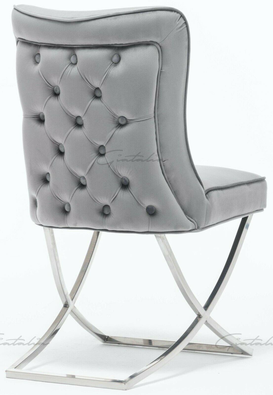 Riccardo Grey Marble 130CM Dining Table + Belgravia Button Back Dining Chairs-Esme Furnishings