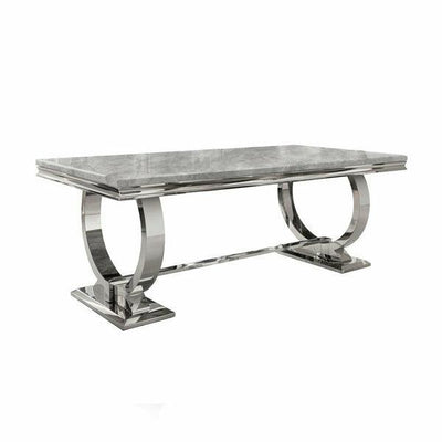 Arianna 200CM Marble & Chrome Dining Table - 4 Colours-Esme Furnishings