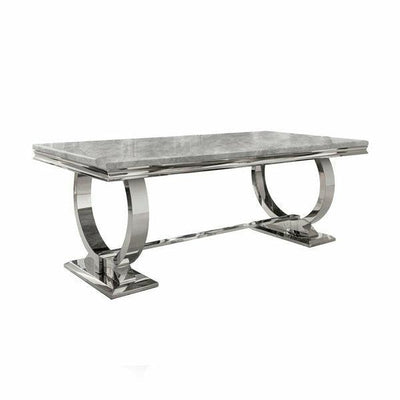 Arianna 180CM Marble & Chrome Dining Table - 5 Colours-Esme Furnishings
