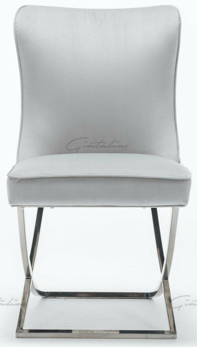 Riccardo Grey Marble 130CM Dining Table + Belgravia Button Back Dining Chairs-Esme Furnishings