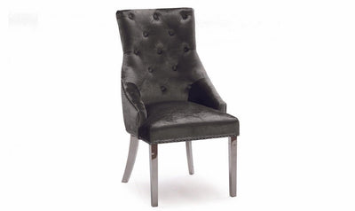 Louis 120cm Grey Marble Dining Table + Belle Plush Velvet Chairs-Esme Furnishings