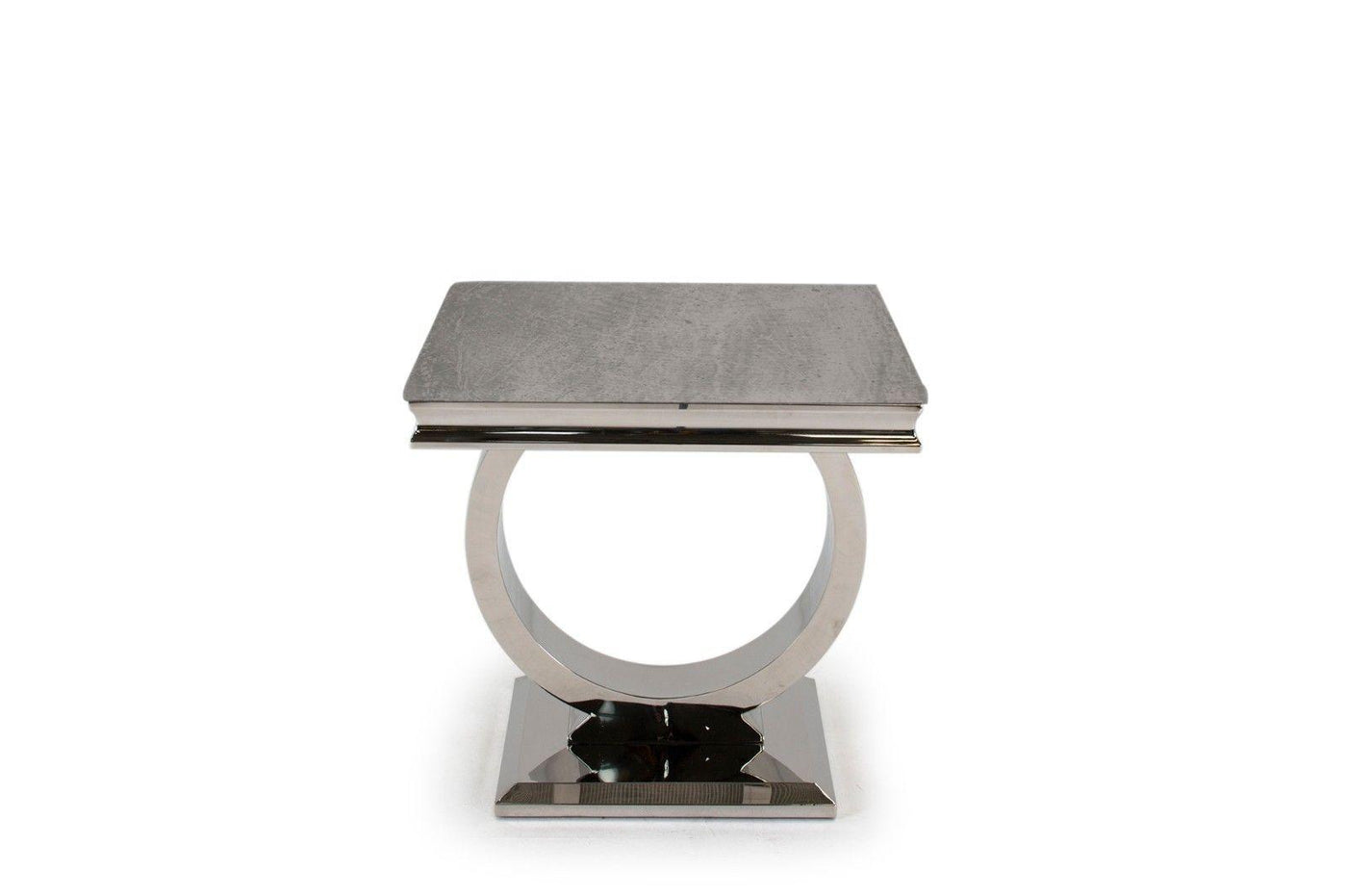 Arianna Grey Marble Lamp Table-Esme Furnishings