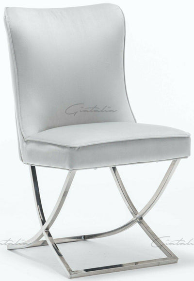 Riccardo Grey Marble 130CM Dining Table + Belgravia Button Back Dining Chairs-Esme Furnishings