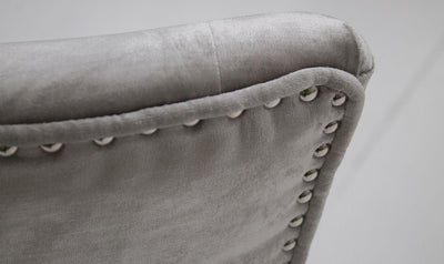 Belle Pewter Knockerback Soft Velvet Dining Chair-Esme Furnishings