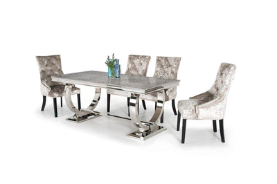 Arianna 180cm Grey Marble Dining Table-Esme Furnishings