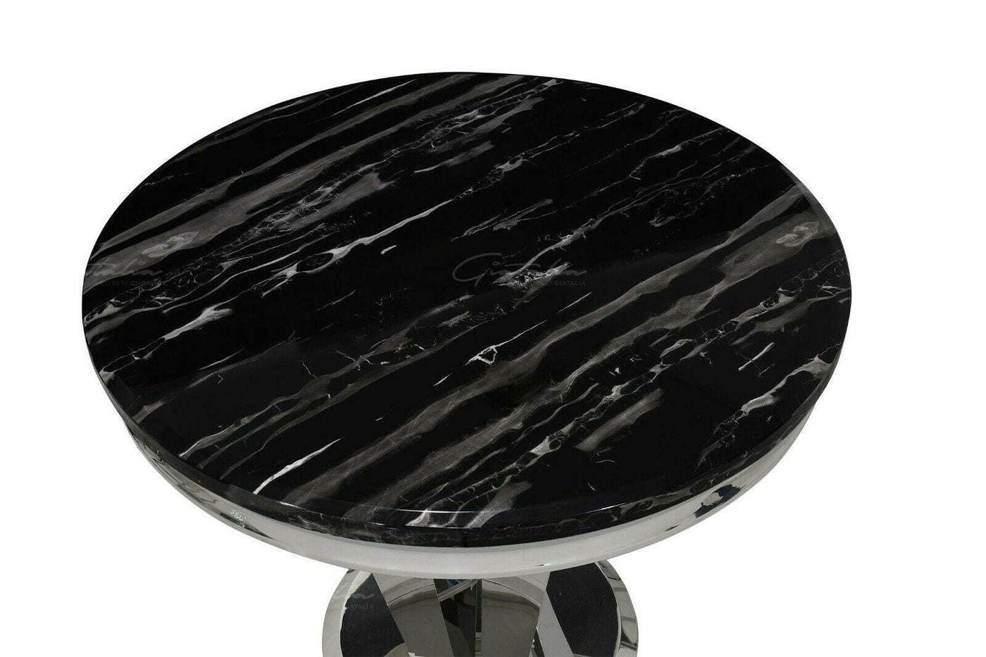 Riccardo 130cm Marble Round Dining Table - 3 Colours Black/Grey/Cream-Esme Furnishings