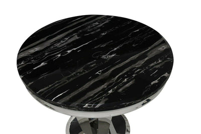 Riccardo 130cm Marble Round Dining Table - 3 Colours Black/Grey/Cream-Esme Furnishings