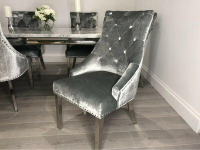 Ottavia 180cm White Marble Dining Table + Belle Velvet Dining Chairs + Bench-Esme Furnishings