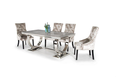 Arianna 200cm Grey Marble Dining Table-Esme Furnishings