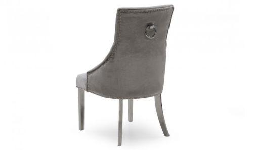 Arianna 180cm Grey Marble Dining Table + Belle Pewter Velvet Chairs-Esme Furnishings