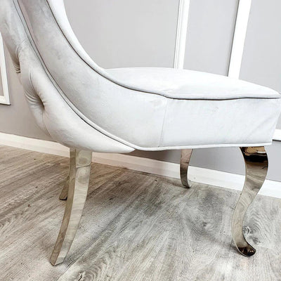 Louis White 180cm Marble Dining Table + Button Back Chairs, 140cm Bench-Esme Furnishings