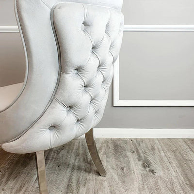 Louis White 180cm Marble Dining Table + Button Back Chairs, 140cm Bench-Esme Furnishings