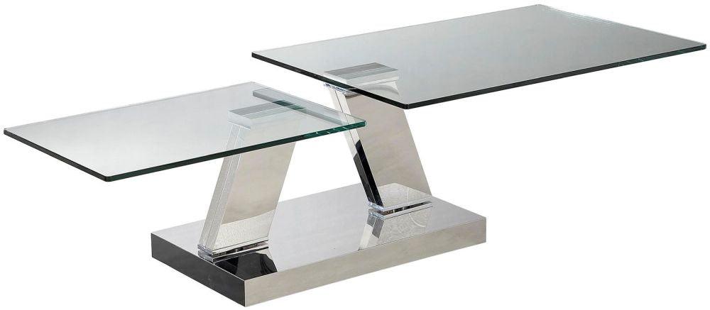 Sparta Coffee Table - Glass and Chrome-Esme Furnishings