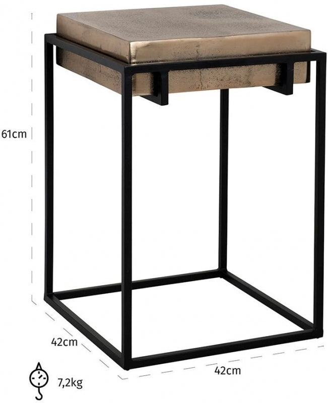 Calloway Champagne Gold and Black Side Table-Belmont Interiors
