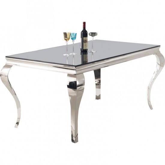 Louis Black Glass 200cm Dining Table Only-Esme Furnishings