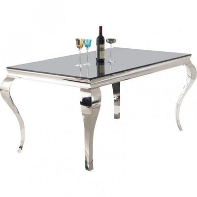 Louis Black Glass 200cm Dining Table Only-Esme Furnishings